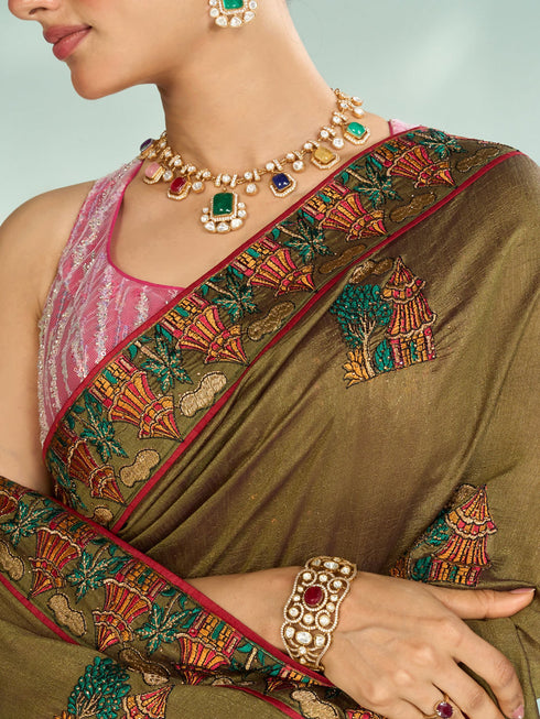 Mohey Emerald Radiance Saree