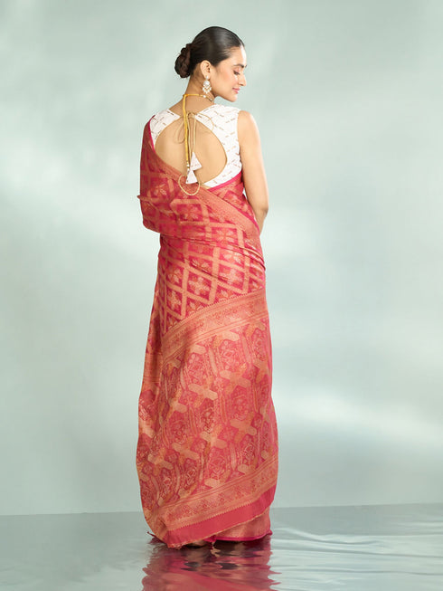 Mohey Royal Pink Elegance Saree