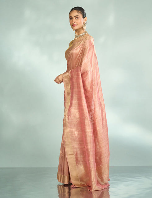 Mohey Elegant Pink Silk Saree