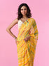 Mohey Mustard Yellow Chiffon Saree