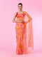 Mohey Orange Chiffon Wonder Saree