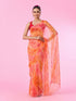 Mohey Orange Chiffon Wonder Saree
