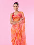 Mohey Orange Chiffon Wonder Saree