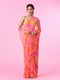 Mohey Radiant Rani-Orange Chiffon Saree
