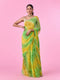 Mohey Elegant Green-Yellow Chiffon Saree