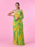 Mohey Elegant Green-Yellow Chiffon Saree
