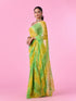 Mohey Elegant Green-Yellow Chiffon Saree
