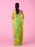 Mohey Elegant Green-Yellow Chiffon Saree