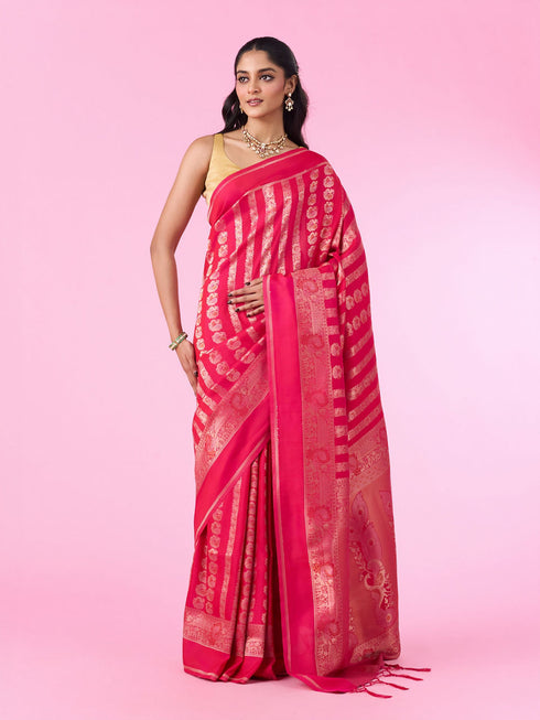 Mohey Pink Hue Banarasi Saree