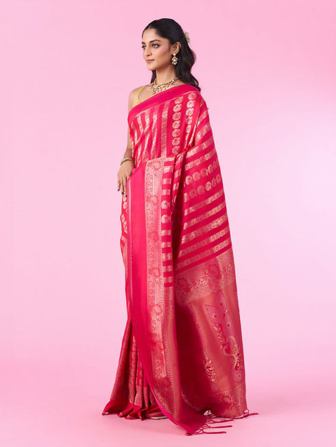 Mohey Pink Hue Banarasi Saree