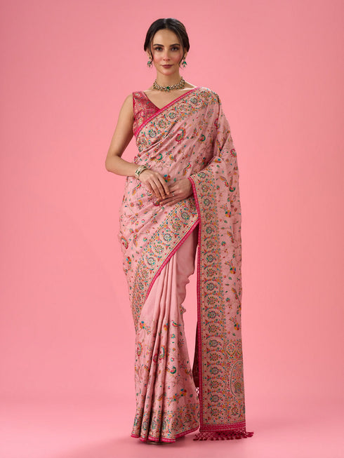 Mohey Pink Heavy Saree