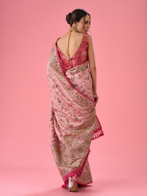 Mohey Pink Heavy Saree