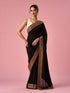 Mohey Black Silk Saree with Stone Work