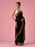 Mohey Black Silk Saree with Stone Work
