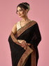 Mohey Black Silk Saree with Stone Work