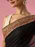 Mohey Black Silk Saree with Stone Work