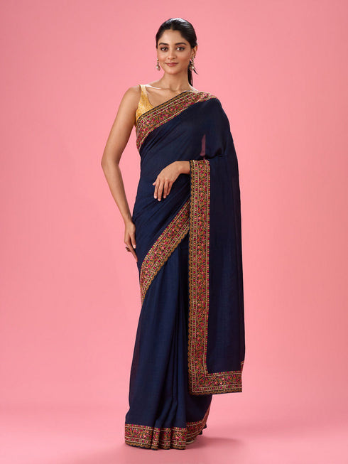Mohey Indigo Blue Luminaire Saree