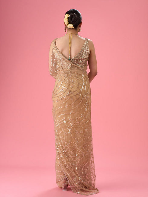 Mohey Radiant Beige Subtlety Saree