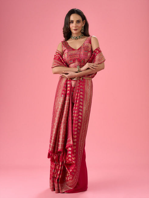 Mohey Pink Radiance Traditional Banarasi Saree