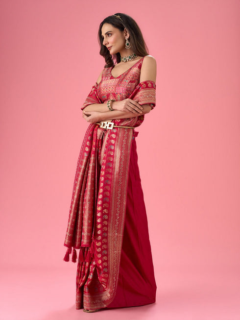 Mohey Pink Radiance Traditional Banarasi Saree