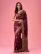 Mohey Sensational Wine Elegance Banarasi Saree