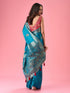 Mohey Radiant Teal Blue Banarasi Saree