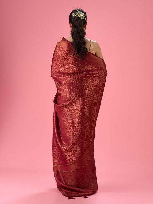 Mohey Maroon Hues of Elegance Saree
