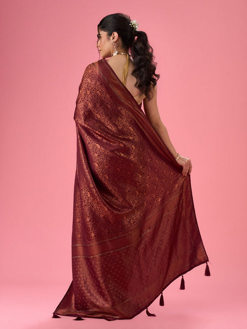 Mohey Wine Treasure Opulence Banarasi Saree