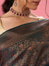 Mohey Enthralling Blue Banarasi Saree
