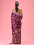 Mohey Enthralling Wine Banarasi Saree