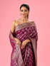 Mohey Enthralling Wine Banarasi Saree
