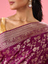Mohey Enthralling Wine Banarasi Saree