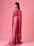 Mohey Radiant Pink Banarasi Saree