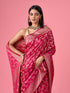 Mohey Radiant Pink Banarasi Saree