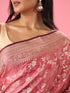 Mohey Dusty Pink Elegance Banarasi Saree