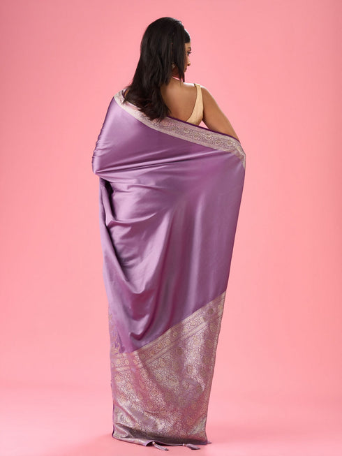Mohey Elegant Purple Opulence Banarasi Saree