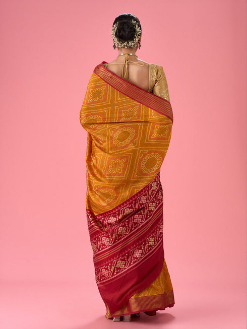 Mohey Mustard Yellow Festive Saree