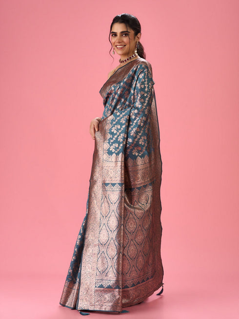 Mohey Regal Blue Extravagance Saree