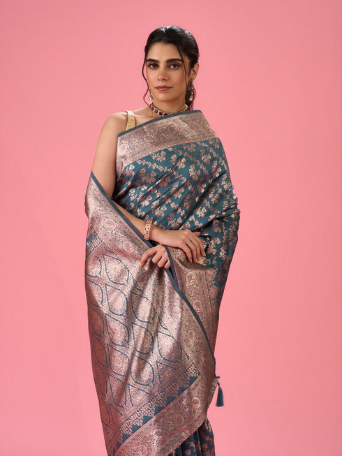 Mohey Regal Blue Extravagance Saree