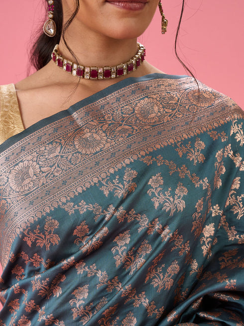 Mohey Regal Blue Extravagance Saree