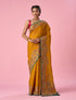 Mohey Mustard Yellow Silk Saree with Hand Embroidery