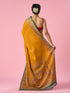 Mohey Mustard Yellow Silk Saree with Hand Embroidery