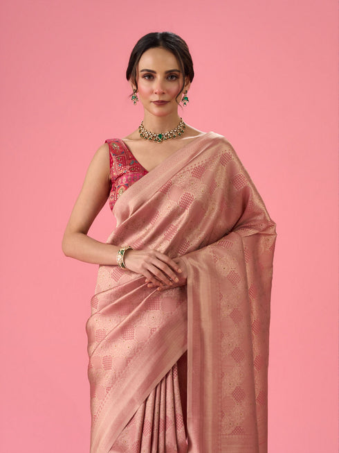 Mohey Glistening Pink Saree