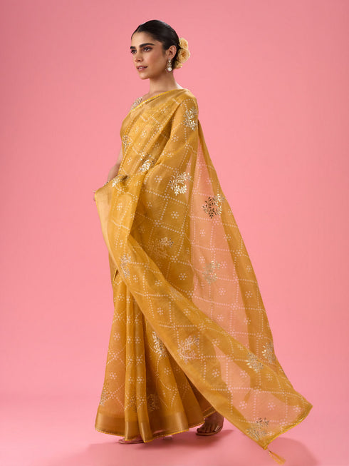 Mohey Vibrant Solstice Yellow Saree