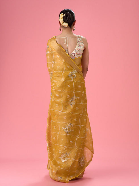 Mohey Vibrant Solstice Yellow Saree