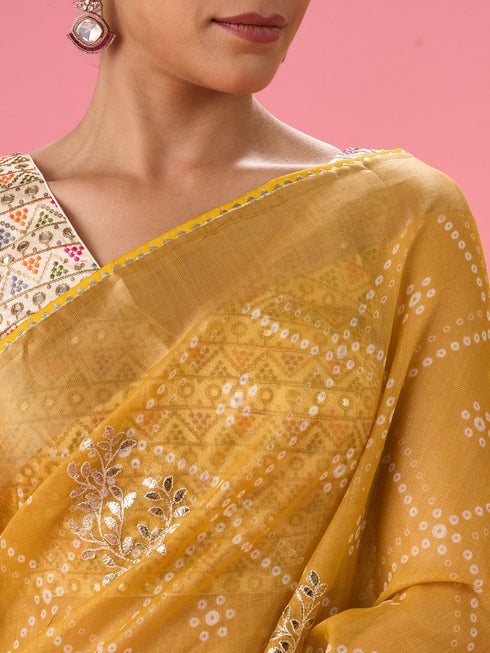 Mohey Vibrant Solstice Yellow Saree