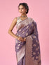 Mohey Purple Silk Saree with Weave Design