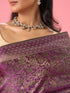 Mohey Purple Elegance Banarasi Saree