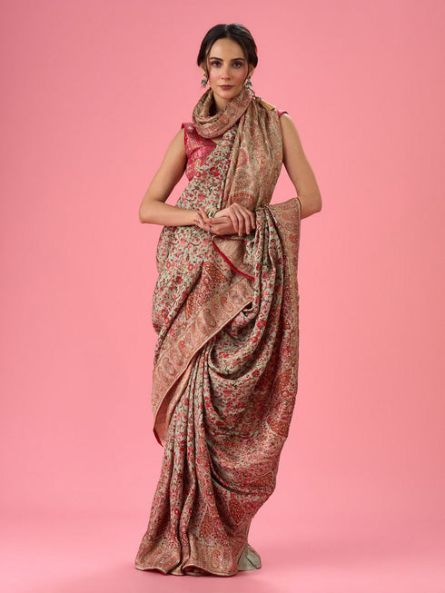 Mohey Sea Green Banarasi Saree