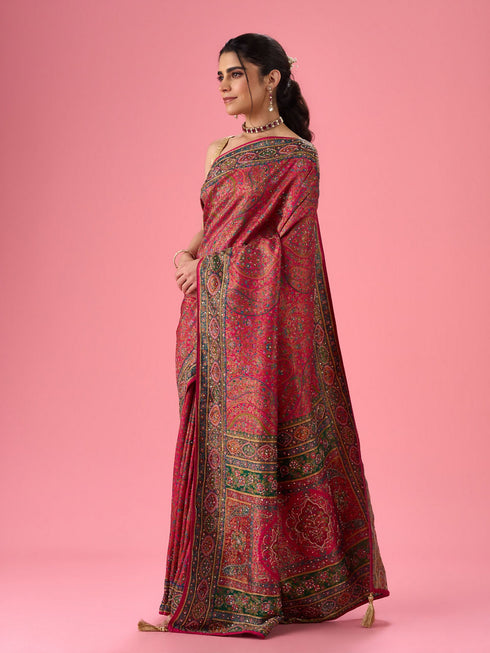 Mohey Ravishing Rani Pink Saree